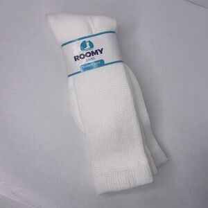 Diabetic Socks Roomy Size‎ 8-10 NWT J800M White Crew, 2 Pairs, Medical, Edema